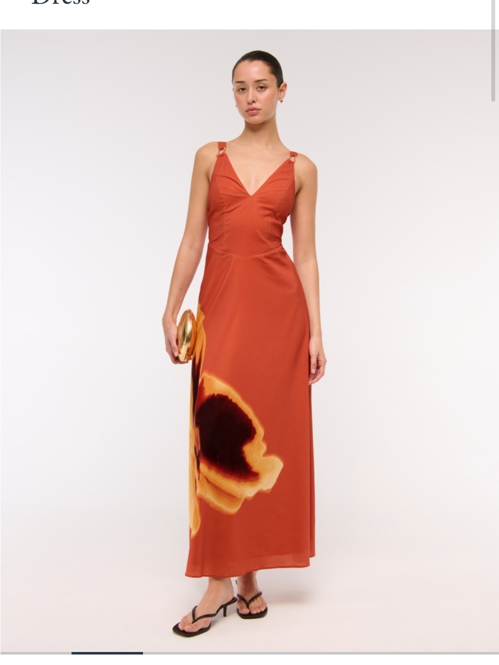Dipped-Waist Hardware Maxi Dress